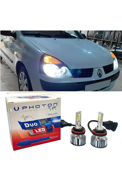 Photon Renault Clio 2 Led Xenon Uzun Far Ampulü H1 Duo Yeni Seri Beyaz 2002-2006 Uyumlu