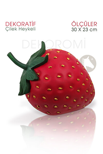 Dekoromi Dekoratif Çilek Heykeli Polyester (30x23 cm)