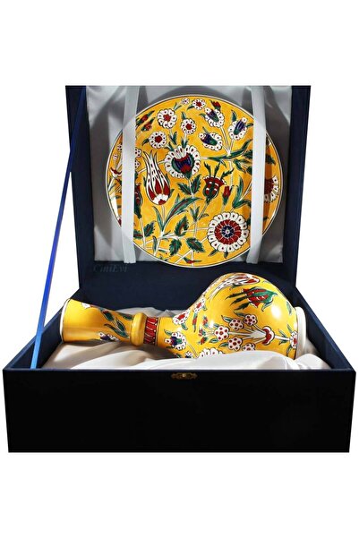 Çini Evi Çiçek Bahçesi Vazo ve Tabak Set