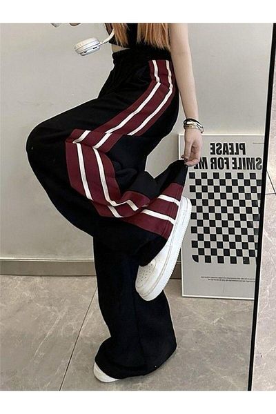 Touz Moda Μαύρο διπλό ριγέ αθλητικό παντελόνι - Λεπτομέρεια Streetwear