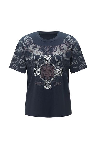 Köstebek Tricou unisex cu craniu înaripat fără piatră