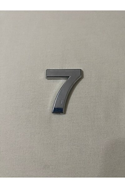 3dbaskisepeti 7 (YEDİ) NUMARA Yapışkanlı Daire Bina Villa Kapı Numarası Krom Crom 4 CMx5CM NO:7 PLASTİK