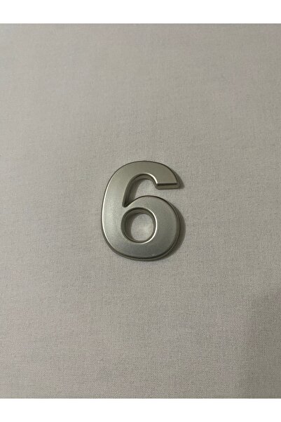 3dbaskisepeti 6 (ALTI) NUMARA Yapışkanlı Daire Bina Villa Kapı Numarası SARI GOLD 4 CMx5CM NO:6 PLASTİK