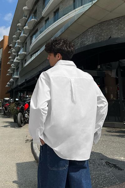 Flaw Wear Cozy Boy Old Money White Long Sleeve Shirt