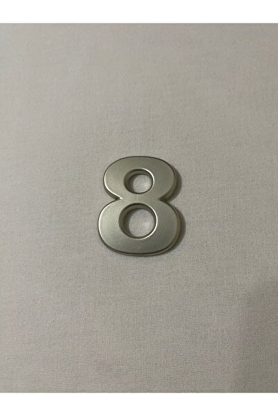 3dbaskisepeti 8 (SEKİZ) NUMARA Yapışkanlı Daire Bina Villa Kapı Numarası SARI GOLD 4 CMx5CM NO:8 PLASTİK
