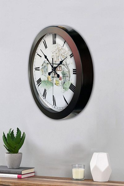 Kasva Concept Gift 36 cm Black Metal Vintage Home Wall Clock