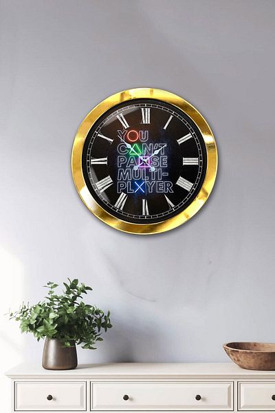 Kasva Concept Gift 36 cm Gold Metal Cool Wall Clock