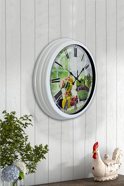 Kasva Concept 40 cm White Metal Kitchen Wall Clock