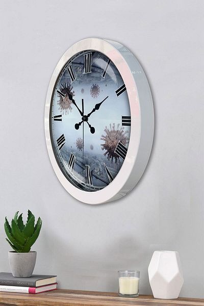 Kasva Concept Gift 36 cm White Metal New World Wall Clock