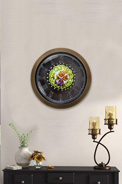 Kasva Concept هدية ساعة حائط مطبخ معدنية عتيقة مقاس 36 سم