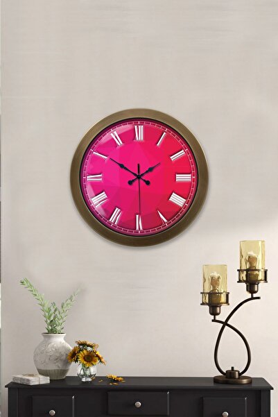 Kasva Concept ساعة حائط حائط معدنية وردية اللون وردي اللون 36 سم هدية