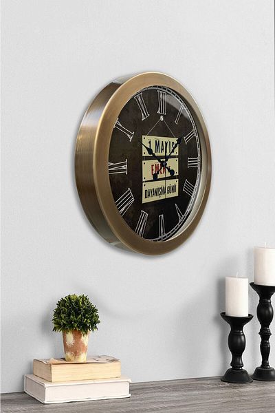 Kasva Concept Gift 36 cm Antique Metal May 1St Workers Wall Clock