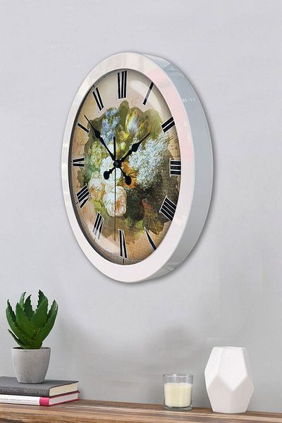Kasva Concept Gift 36 cm White Metal Decorative Wall Clock