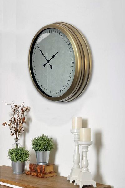 Kasva Concept Gift 40 cm Antique Metal Decorative Wall Clock