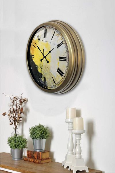 Kasva Concept Gift 40 cm Antique Metal Artistic Wall Clock