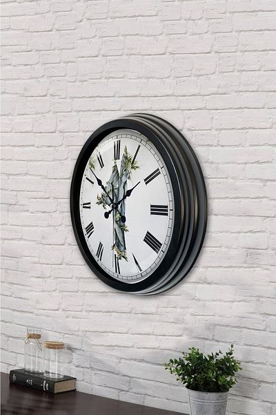 Kasva Concept Gift 40 cm Black Metal Textile Wall Clock