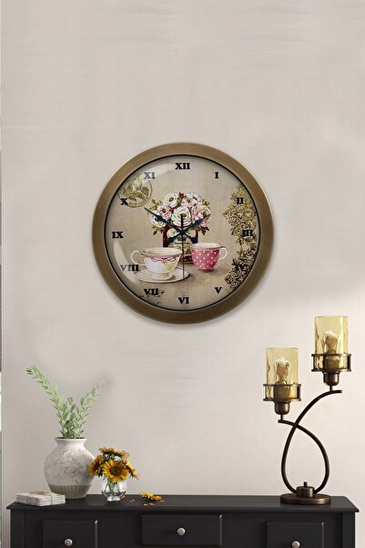 Kasva Concept Hediyelik 36 Cm Eskitme Metal Mutfak Duvar Saati