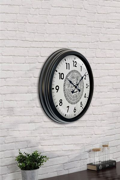 Kasva Concept Δώρο 40 εκ. Μαύρο Μεταλλικό Ρολόι Τοίχου με Λόγιο