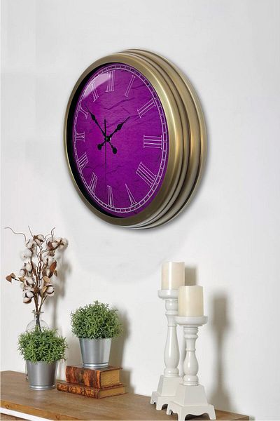 Kasva Concept Ceas de perete mov din metal antic de 40 cm