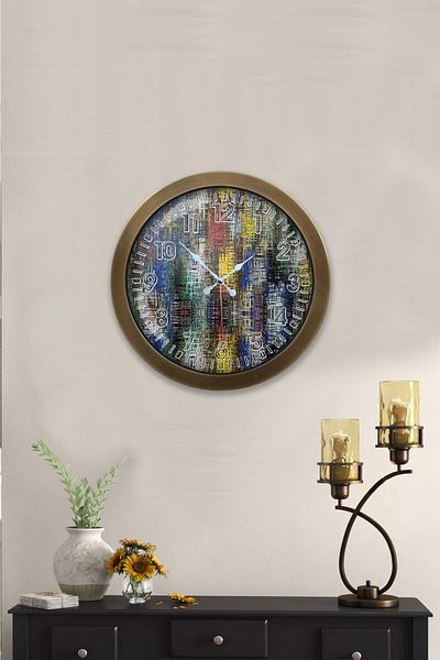 Kasva Concept Gift 36 cm Antique Metal Colored Wall Clock