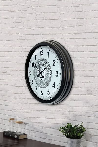 Kasva Concept Δώρο 40 εκ. Μαύρο Μεταλλικό Ρολόι Τοίχου με Λόγιο