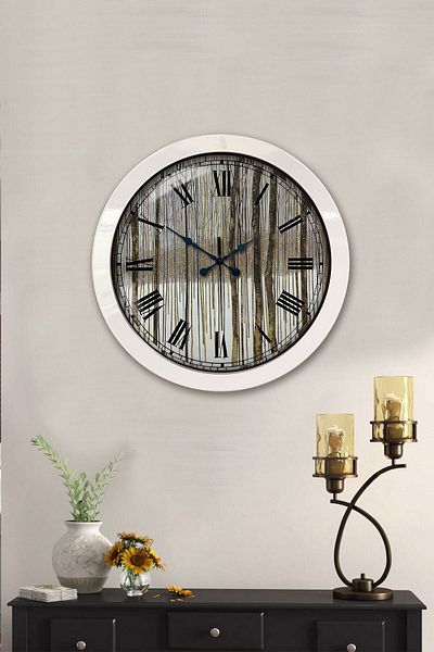 Kasva Concept 36 cm White Metal Roman Numeral Wall Clock