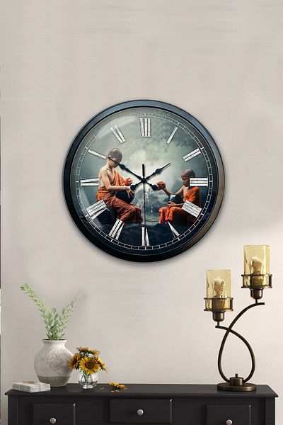 Kasva Concept Gift 40 cm Black Metal Far East Wall Clock