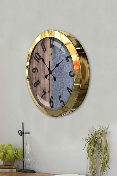 Kasva Concept 36 cm Gold Metal Double Color Wall Clock