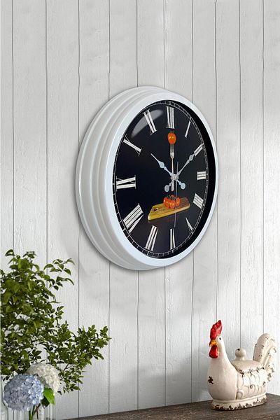 Kasva Concept Gift 40 cm White Metal Kitchen Wall Clock