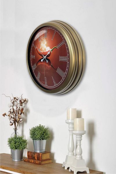 Kasva Concept 40 cm Tumbled Metal Kitchen Wall Clock