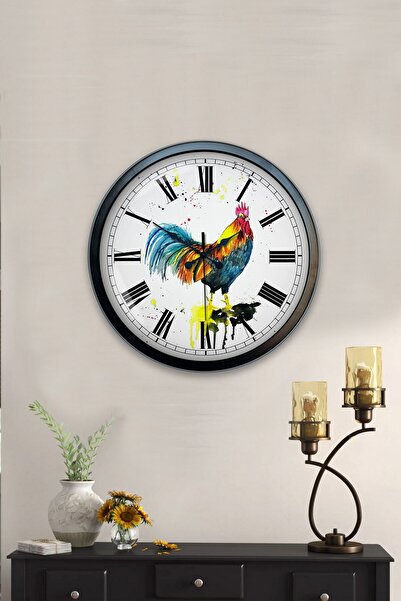 Kasva Concept ساعة حائط معدنية سوداء مضحكة مقاس 40 سم