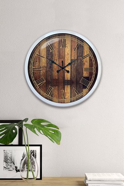 Kasva Concept Gift 40 cm White Metal Natural Wall Clock