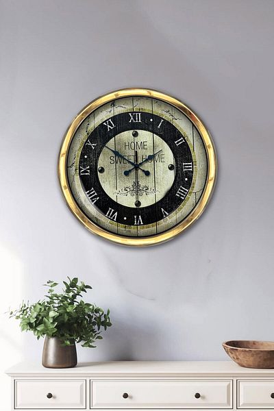 Kasva Concept Gift 40 cm Gold Metal Home Swett Home Wall Clock