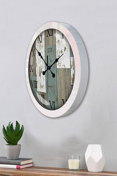 Kasva Concept Gift 36 cm White Metal Roman Wall Clock