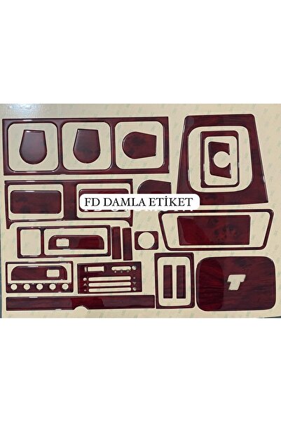 FD Damla Etiket فيات توفاس - طقم تصميم مخصص بلون الماهوجني مع صندوق توربيد من...
