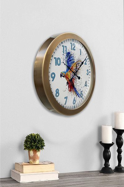 Kasva Concept 36 cm Tumbled Metal Bird Wall Clock