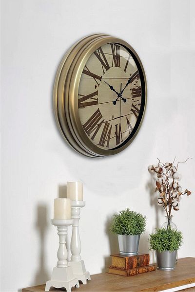 Kasva Concept 40 cm Antique Metal Design Wall Clock