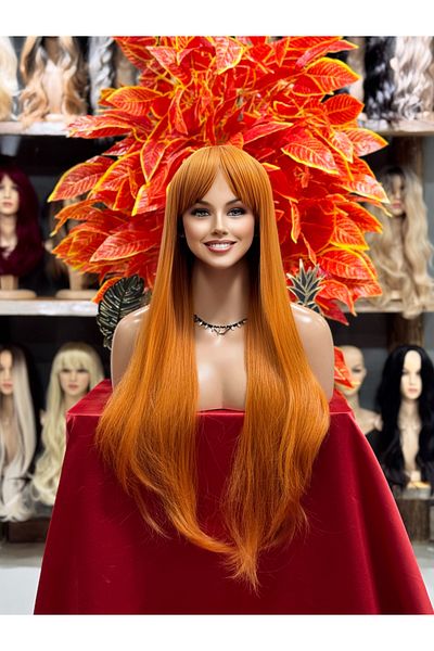 Fenomen Peruk New Season Copper Rivet Straight Wig