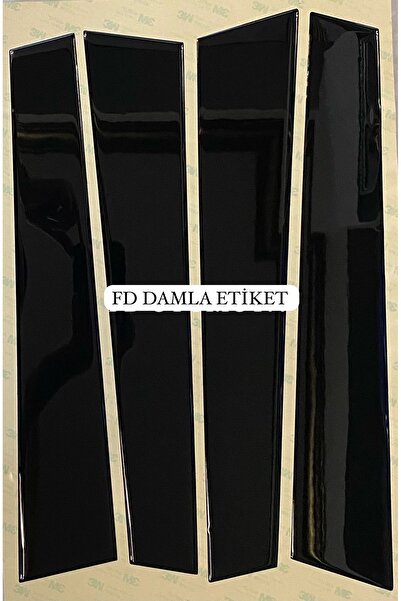 FD Damla Etiket فولكس فاجن جولف 7 - عمود باب أسود لامع مطلي باللون الأسود، تص...