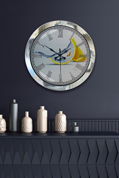 Kasva Concept هدية ساعة حائط مطبخ معدنية من الكروم مقاس 36 سم