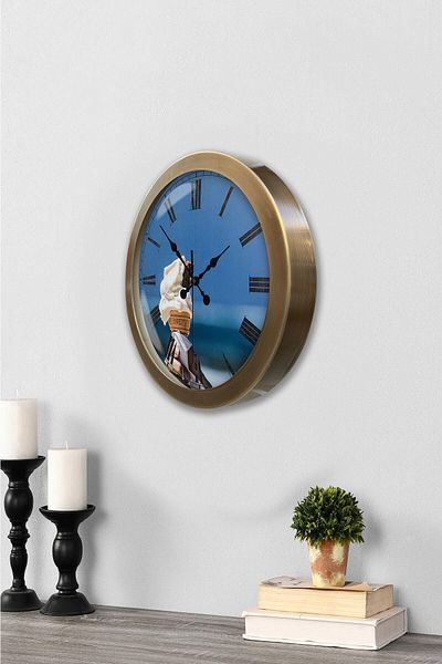 Kasva Concept Gift 36 cm Antique Metal Ice Cream Wall Clock