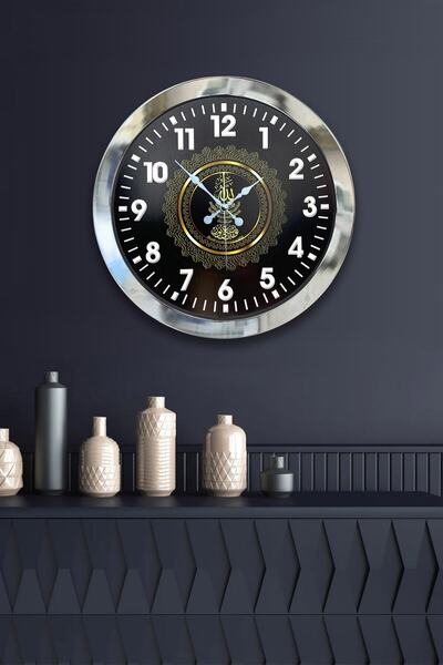 Kasva Concept هدية ساعة حائط معدنية من الكروم مقاس 36 سم