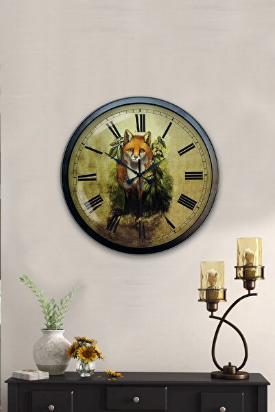 Kasva Concept هدية ساعة حائط مزخرفة معدنية سوداء مقاس 40 سم