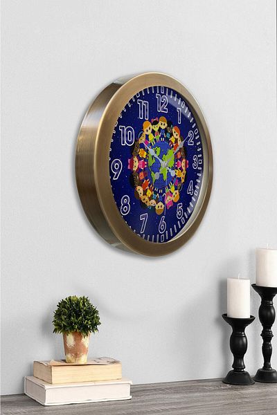 Kasva Concept 36 cm Antique Metal Peace Wall Clock