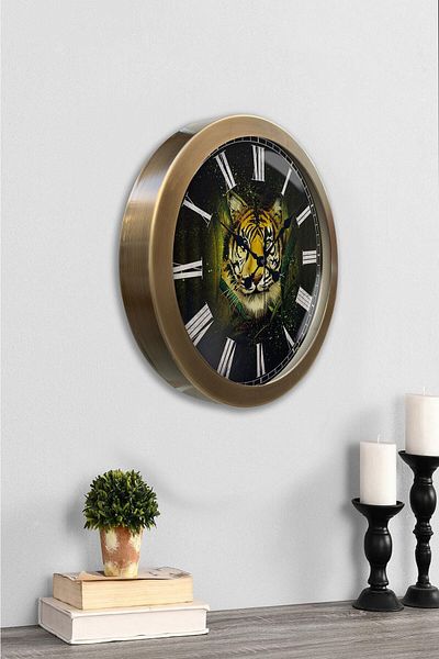 Kasva Concept 36 cm Antique Metal Animal Kingdom Wall Clock