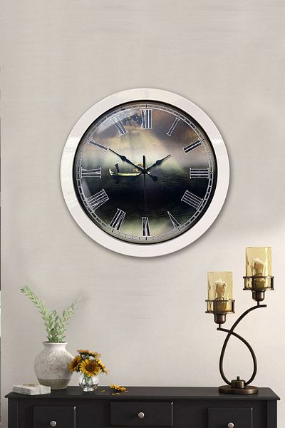 Kasva Concept Gift 36 cm White Metal Peace Wall Clock