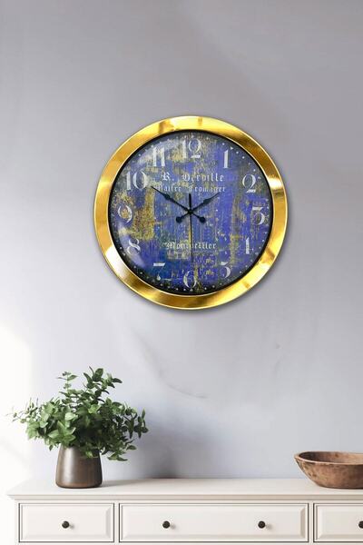 Kasva Concept هدية ساعة حائط شنجن معدنية ذهبية مقاس 36 سم