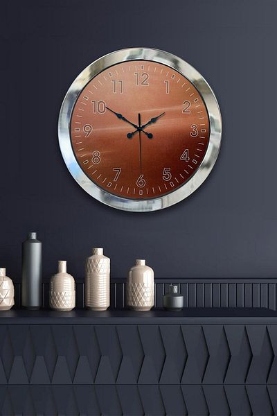 Kasva Concept Gift 36 cm Chrome Metal Classic Wall Clock