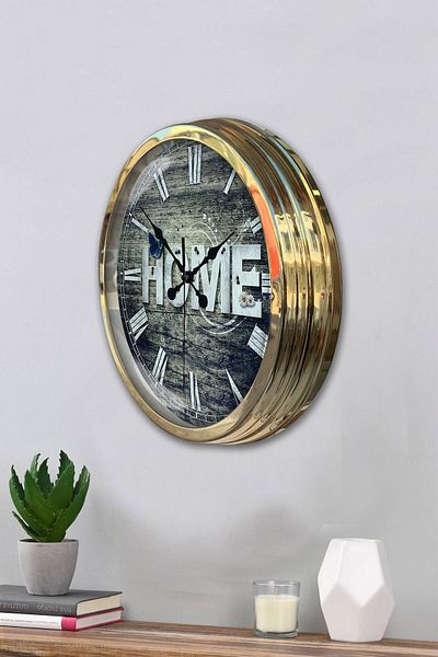 Kasva Concept Gift 40 cm Gold Metal Home Wall Clock Clock