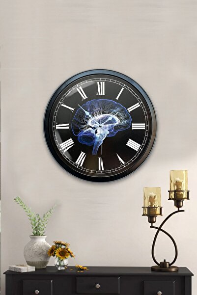 Kasva Concept ساعة حائط معدنية سوداء على شكل الفهد مقاس 40 سم